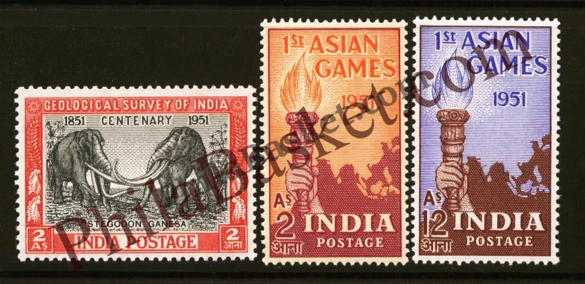 #YP05 1951 Complete Year Pack Mint MNH INDIA - Full Set (3 Stamps )