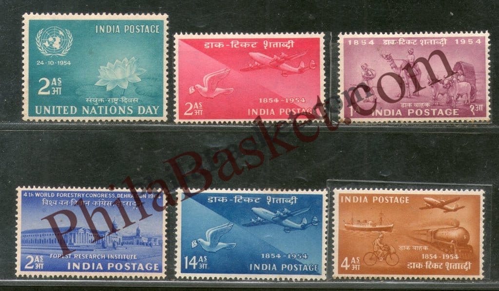 #YP08 1954 Complete Year Pack Mint INDIA - Full Set (6 Stamps )