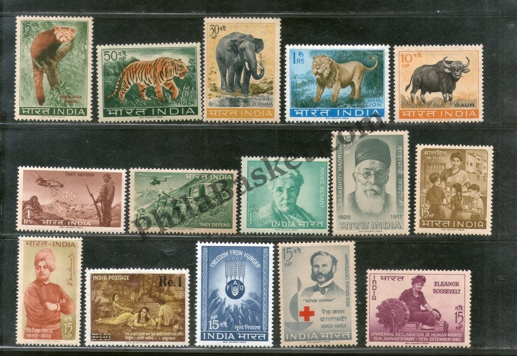 #YP16 1963 Complete Year Pack Mint MNH INDIA - Full Set (15 Stamps )