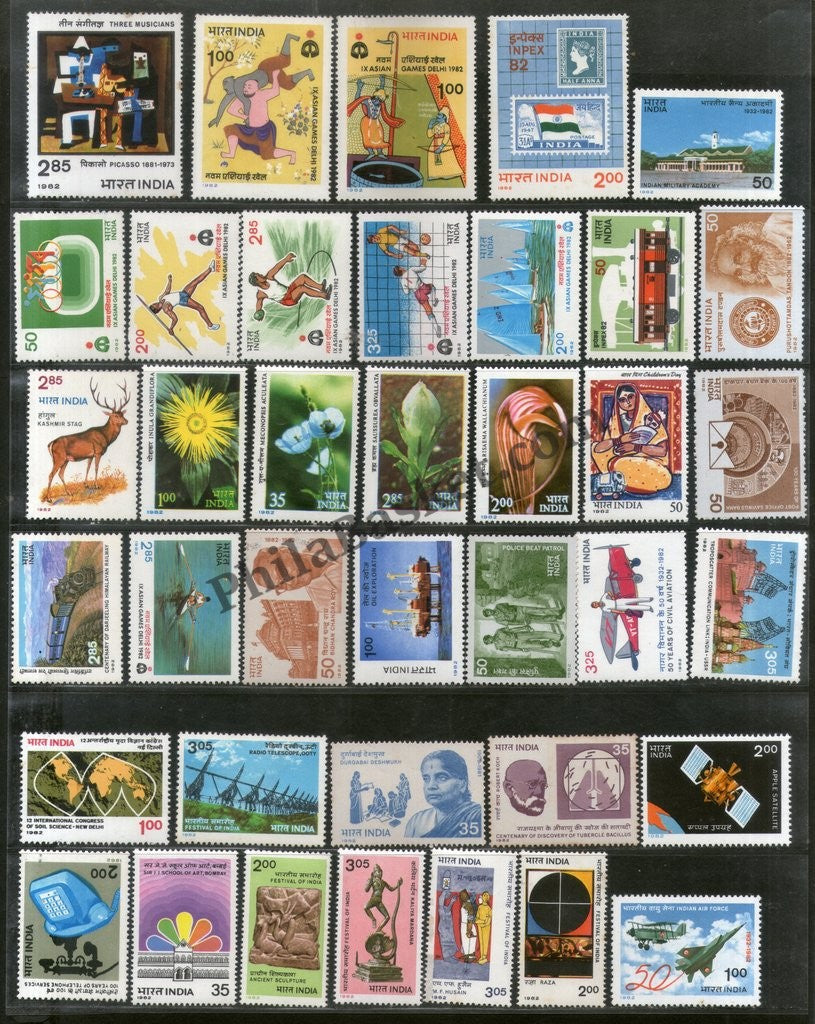 #YP35 1982 Complete Year Pack Mint INDIA - Full Set (38 Stamps )