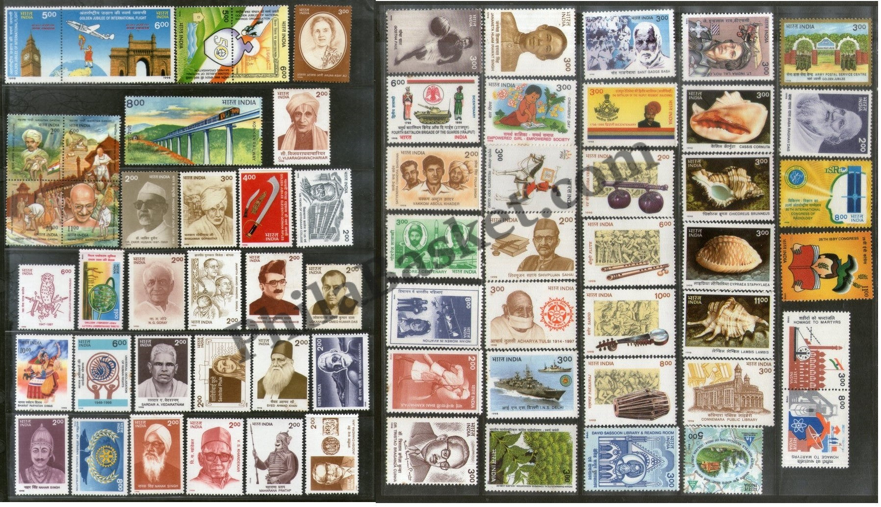 #YP51 1998 Complete Year Pack Mint INDIA - Full Set (67 Stamps )