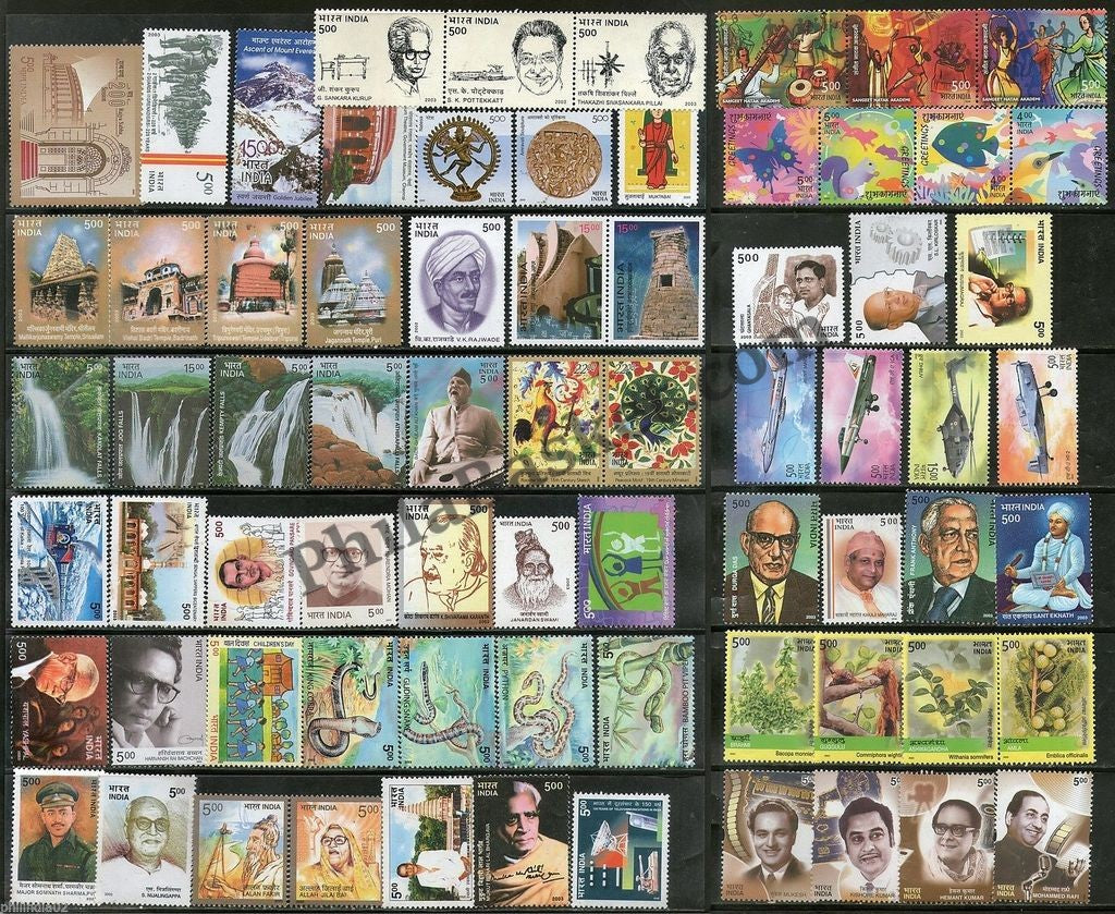 #YP56 2003 Complete Year Pack Mint INDIA - Full Set (71 Stamps )