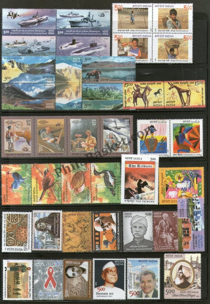 #YP59 2006 Complete Year Pack Mint MNH "Official"  INDIA - Full Set (65 Stamps )