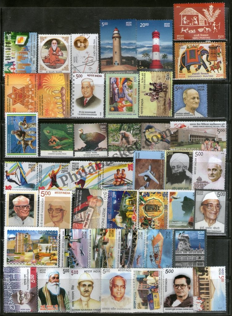 #YP65 2012 Complete Year Pack Mint MNH INDIA - Full Set (46 Stamps )