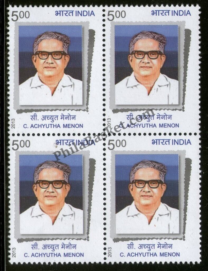 #BK1664 - C. Achyutha Menon- Block of four India MNH - 2013