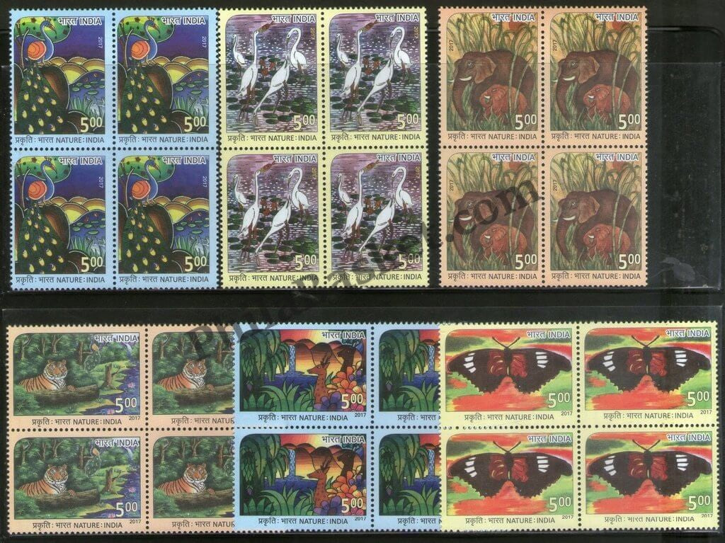 #BK1799 - Nature India- Block of four (Set of 6) India MNH - 2017