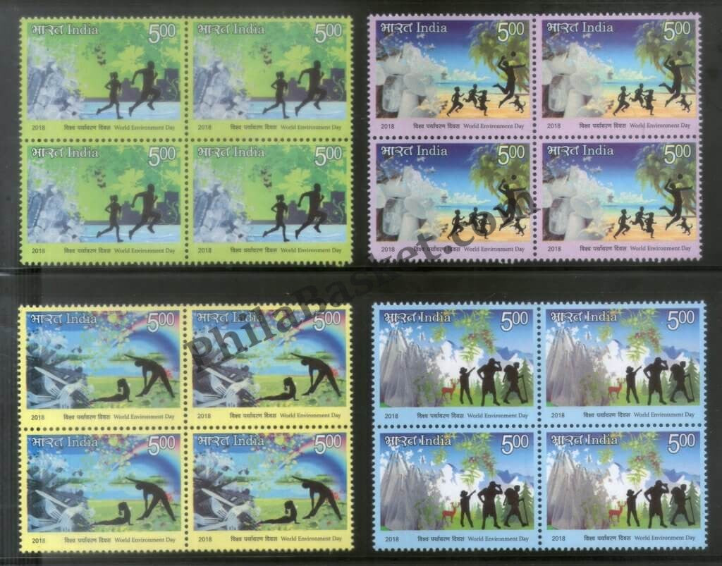 #BK1859 - World Environment Day- Block of four (Set of 4) India MNH - 2018