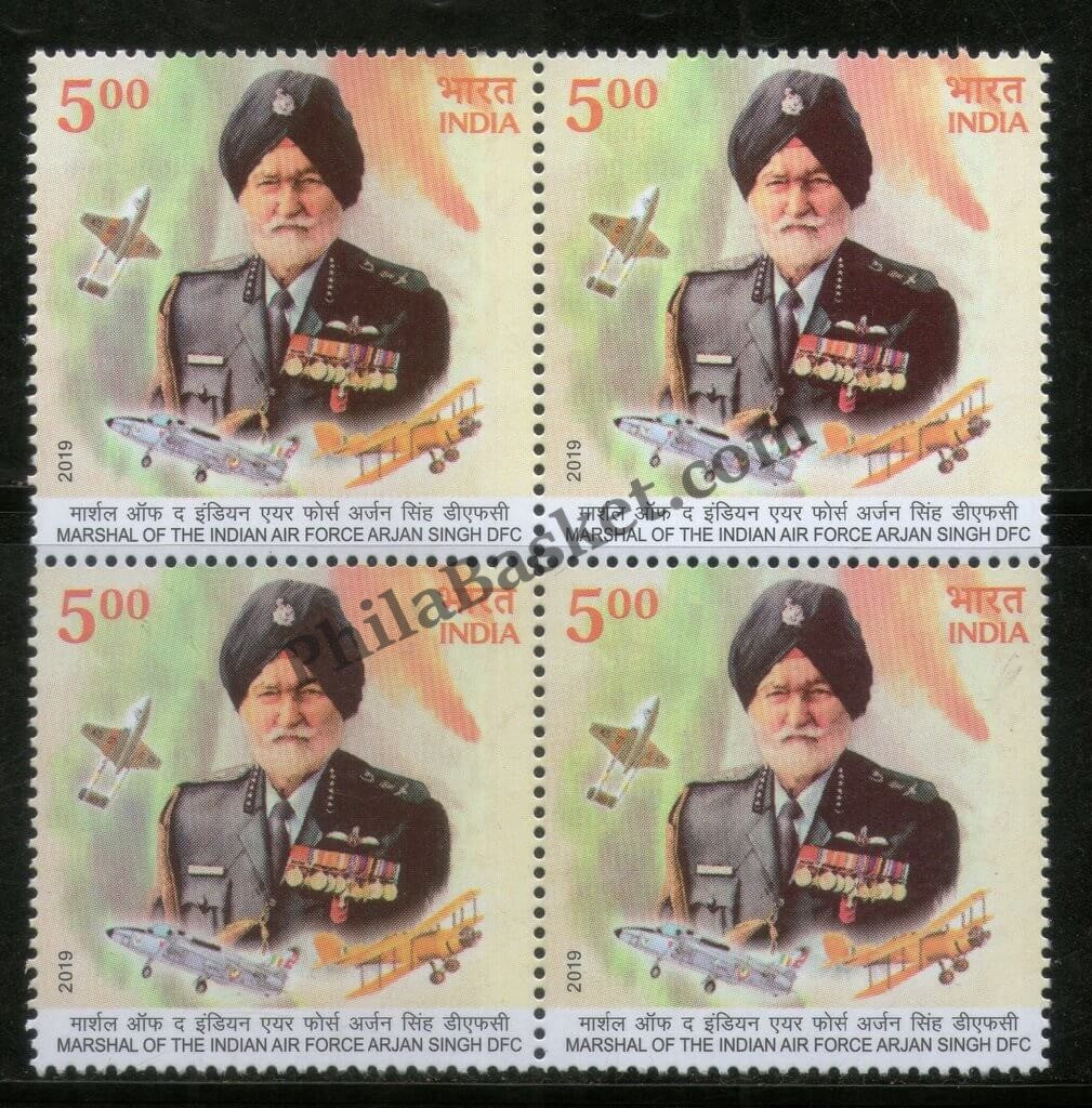 #BK1915 - Marshal of The Indian Air Force Arjan Singh DFC- Block of four India MNH - 2019