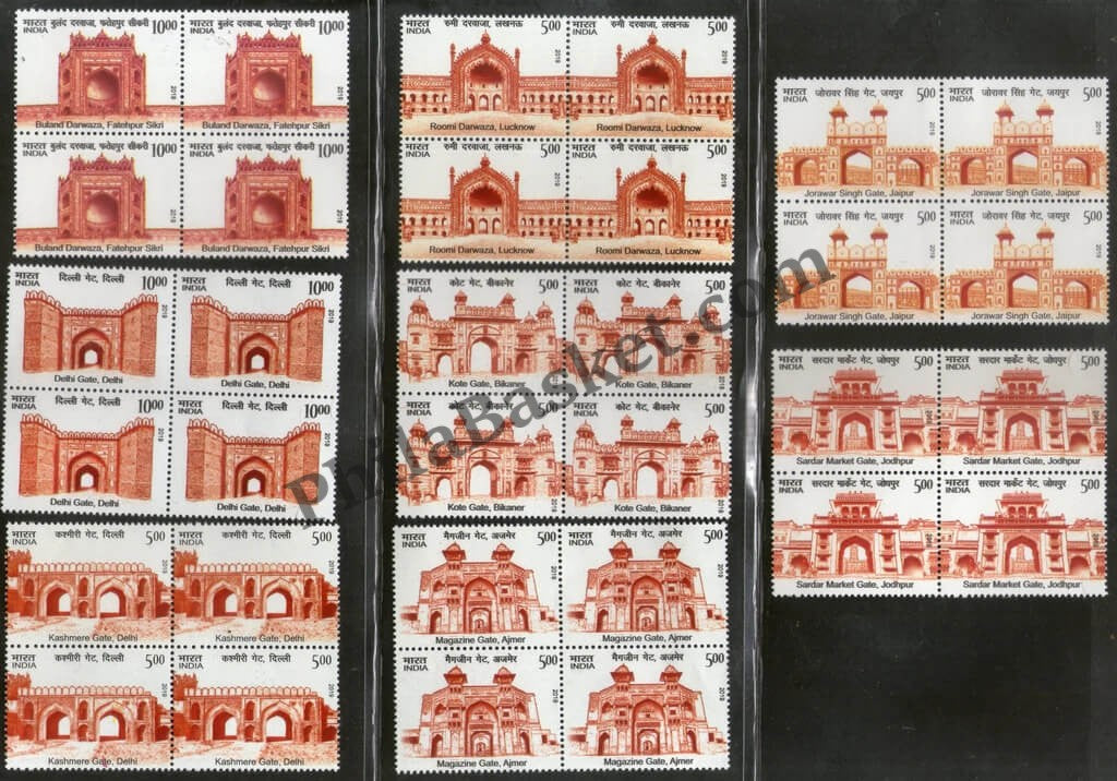 #BK1917 - Historical Gates of indian Forts and Monuments- Block of four (Set of 8) India MNH - 2019