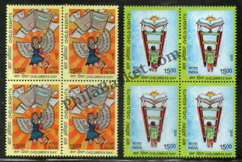 #BK1920 - Children Day 2019 - Child Rights- Block of four (Set of 2) India MNH - 2019