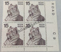 #DBK107 - Tiger White Definitive Block of Four Stamp India 5th Series Agriculture, Tourism, Export Promotion (17) 15 Jul 1975