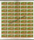 #DFS173 - Tiger at Sundarbans Biosphere Reserve Ashokan Watermark Definitive FullSheet Stamp India 9th Series Flora and Fauna (12) 30 Apr 2000