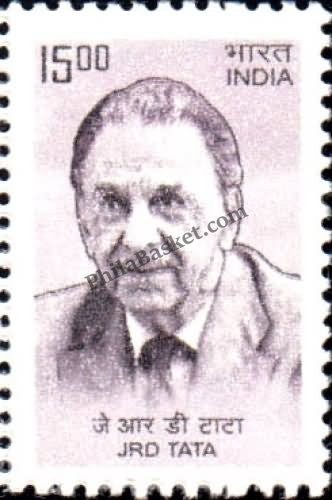 #DST186 - JRD Tata (70 st) Ashokan Watermark Definitive Stamp India 10th Series Builders of Modern India (13) 01 Mar 2009