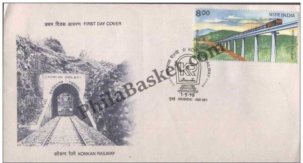 #FDC1009 - Konkan Railway - First Day Cover - 1998