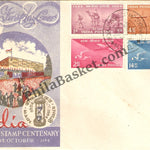 #FDC10 - Stamp Centenary- with India Post VIP Envelop (Very Rare) - First Day Cover 1954 - PhilaBasket.Com
