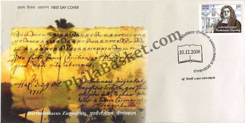 #FDC1369 - Bartholomaeus Ziegenbalg  - First Day Cover 2006