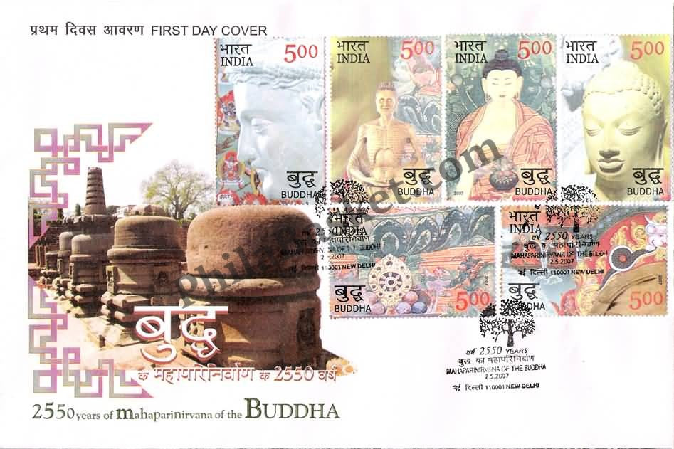 #FDC1381 - 2550 Years of Mahaparinirvana of Buddha (Set of 6 Stamps) - First Day Cover - 2007