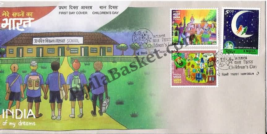#FDC1436 - Children Day 2008 (Set of 3 Stamps) - First Day Cover 2008