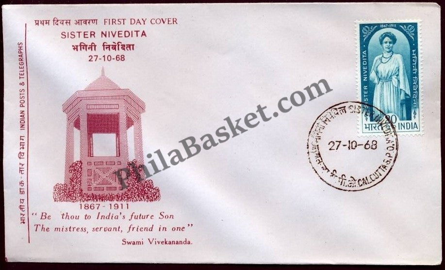 #FDC148 Sister Nivedita - First Day Cover - 1968