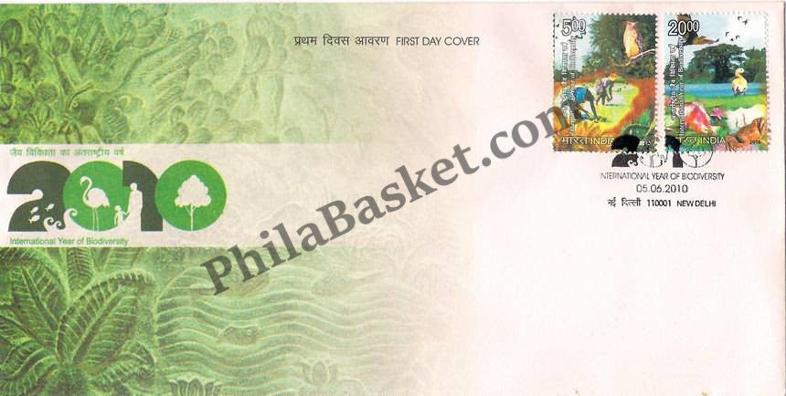 #FDC1546 - International Year of Biodiversity (Set of 2 Stamps) - First Day Cover - 2010