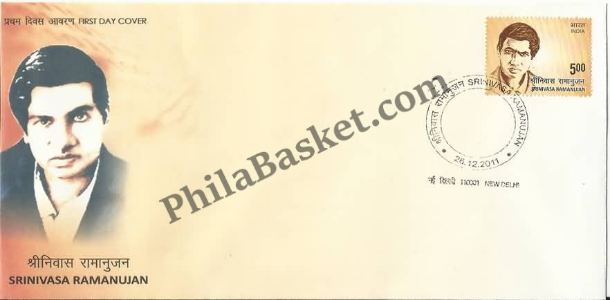 #FDC1627 - Srinivasa Ramanujan - First Day Cover - 2011 - Buy India Stamp - PhilaBasket.Com