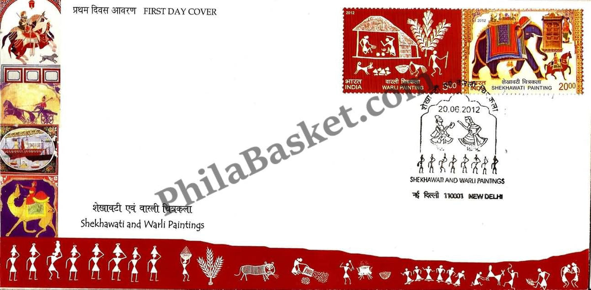 #FDC1643 - Wall Paintings Shekhawati Painting, Warli Painting - First Day Cover - 2012