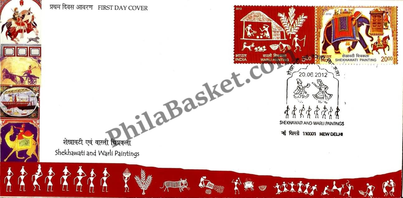 #FDC1643 - Wall Paintings Shekhawati Painting, Warli Painting - First Day Cover - 2012