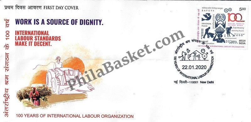 #FDC1949 - 100 Years of International Labour Organization - First Day Cover 22/Jan/2020