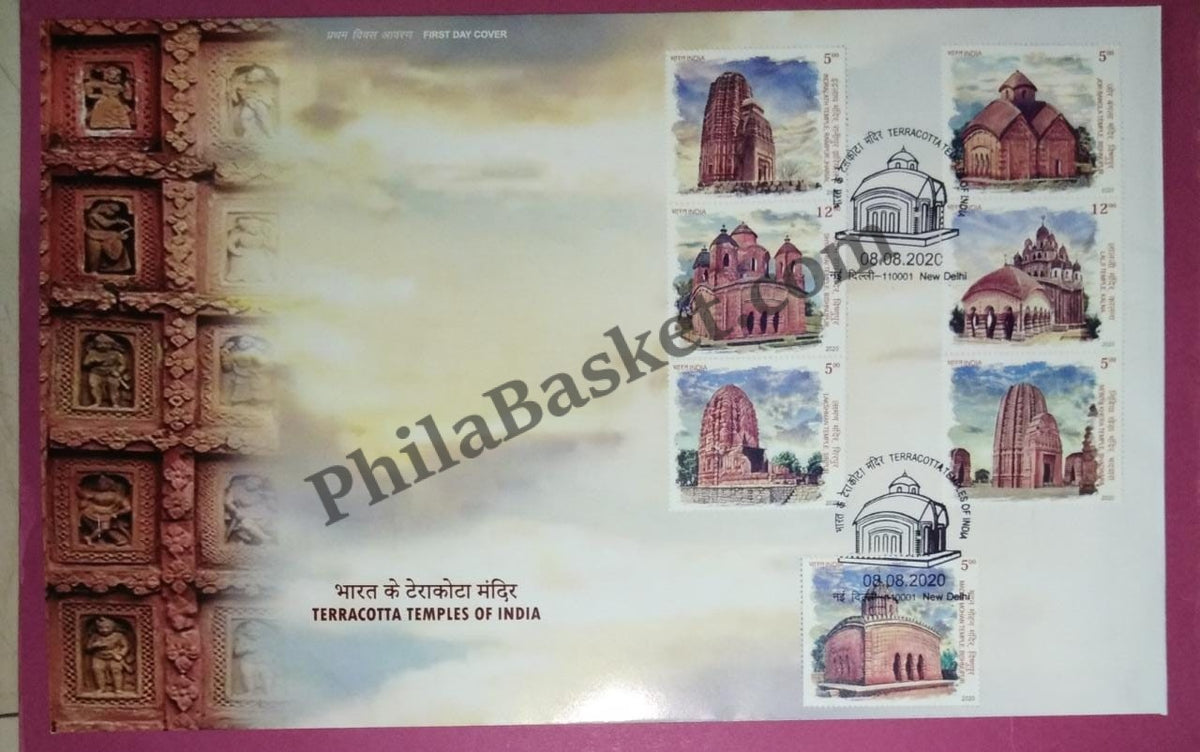 #FDC1955 - Terracotta Temples of India - First Day Cover - India - 08 Aug 2020