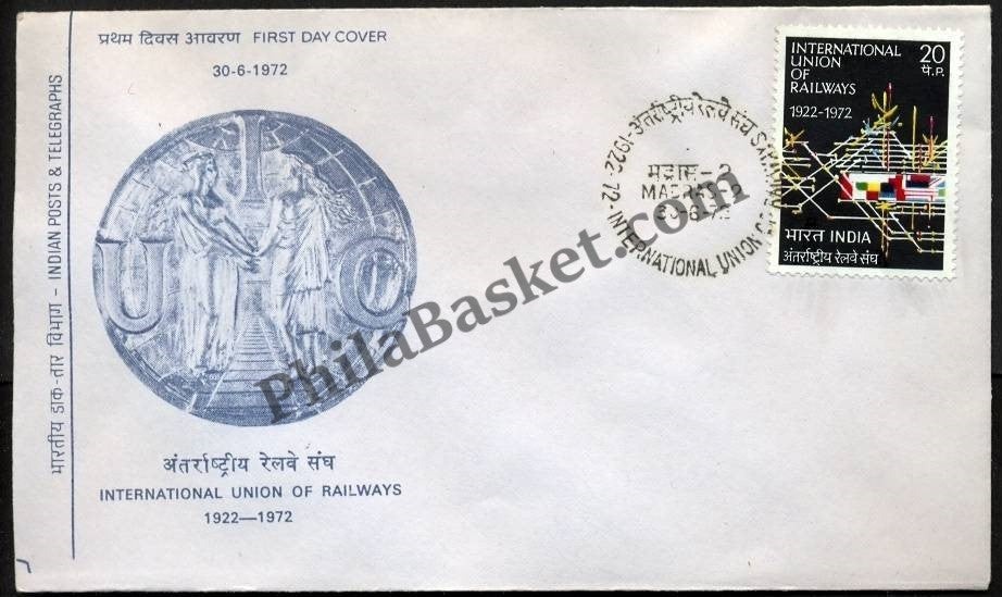 #FDC220 International Union of Railways - First Day Cover - 1972