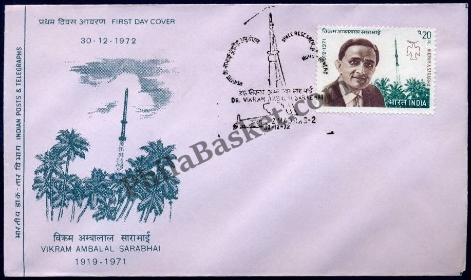 #FDC228 Dr. Vikram Sarabhai - First Day Cover - 30 Dec 1972
