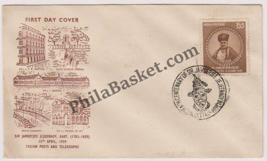 #FDC26 - Sir Jamsetjee Jejeebhoy - First Day Cover - 1959