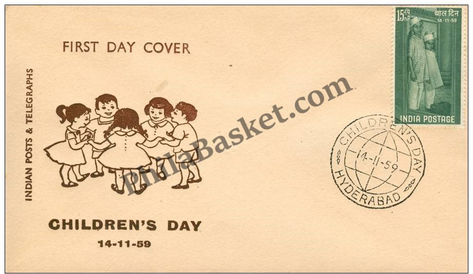 #FDC28 - Children’s Day - First Day Cover - 1959 - PhilaBasket.Com