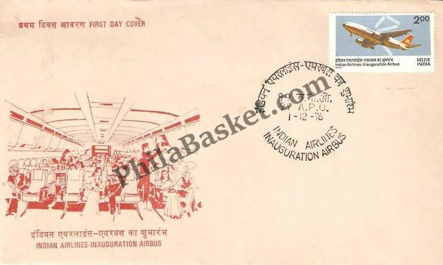 #FDC324 - Indian Airlines-Air Bus - First Day Cover - 1976