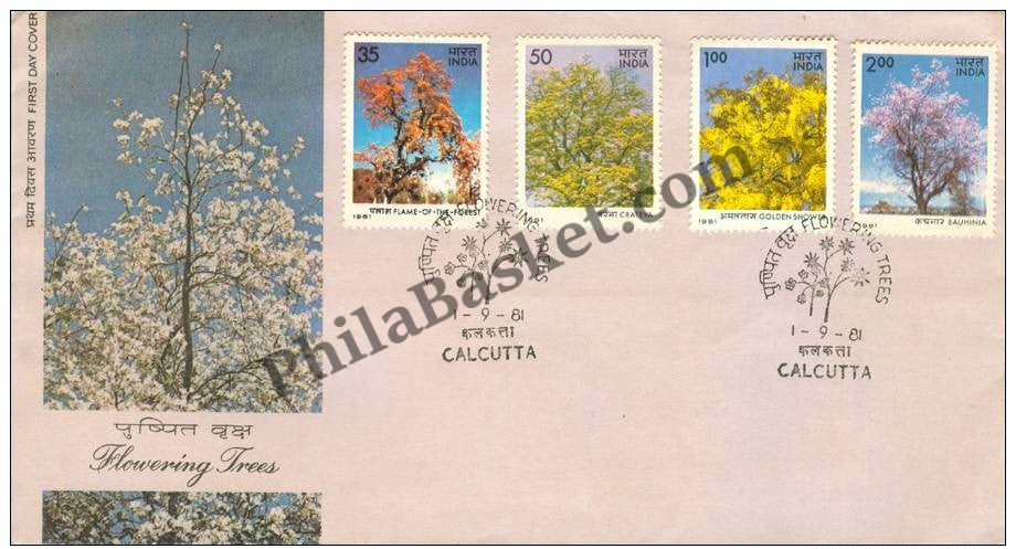 #FDC446 - Flowering Trees -Flame of the Forest - First Day Cover - 1981
