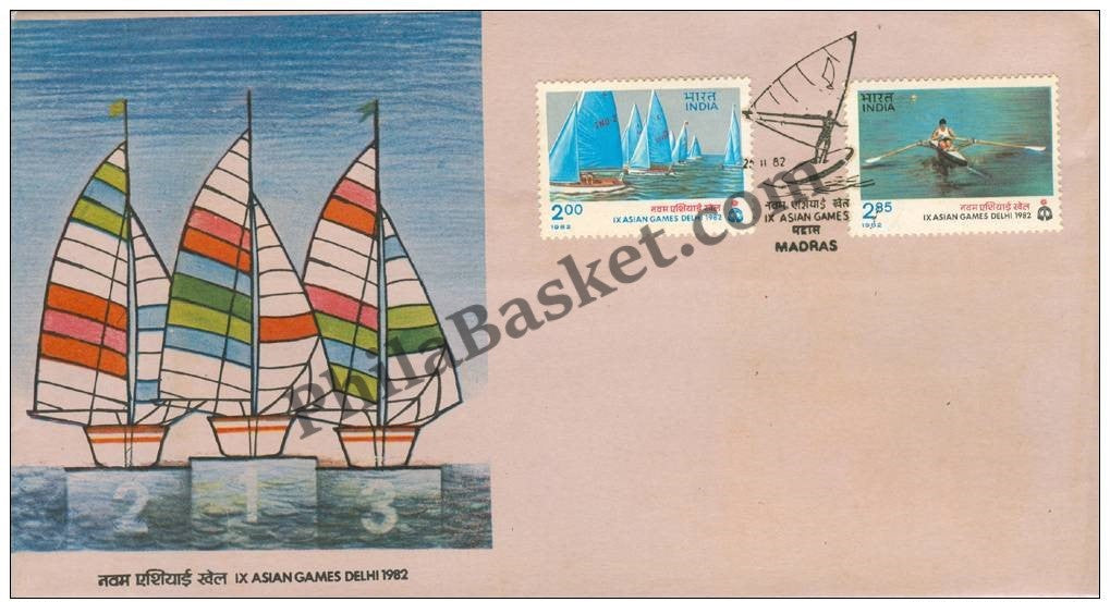 #FDC482 - Asian Games -Yachting - First Day Cover - 1982