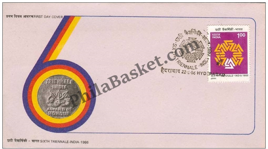 #FDC573 - Sixth Triennale - First Day Cover - 1986