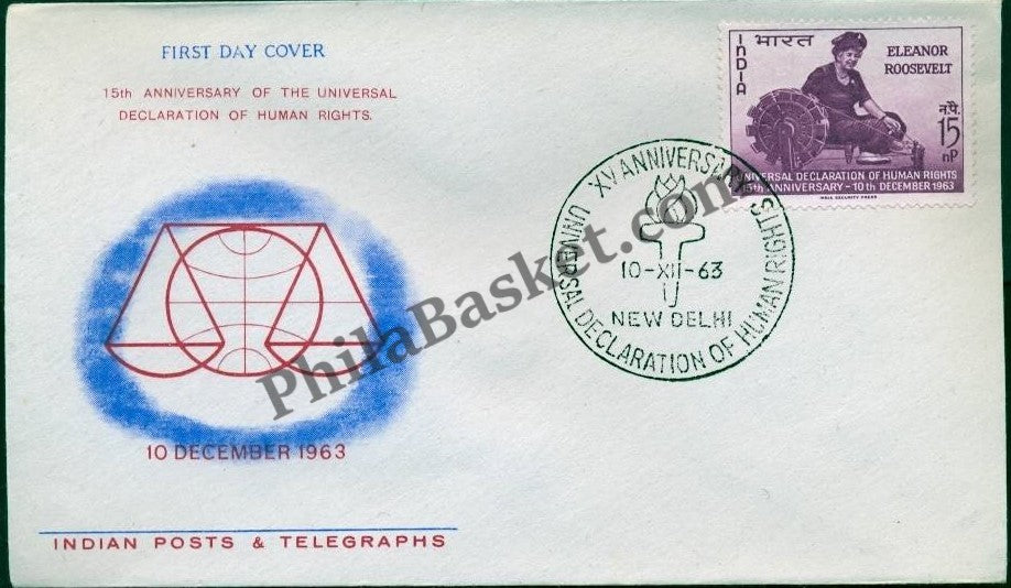 #FDC72 - Declaration of Human Rights - First Day Cover - 1963