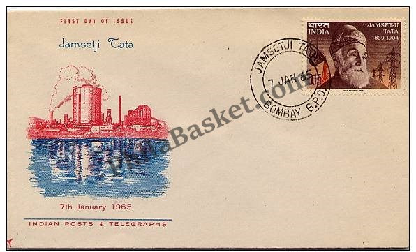 #FDC89 - Jamsetji Tata - First Day Cover - 1965 - PhilaBasket.Com