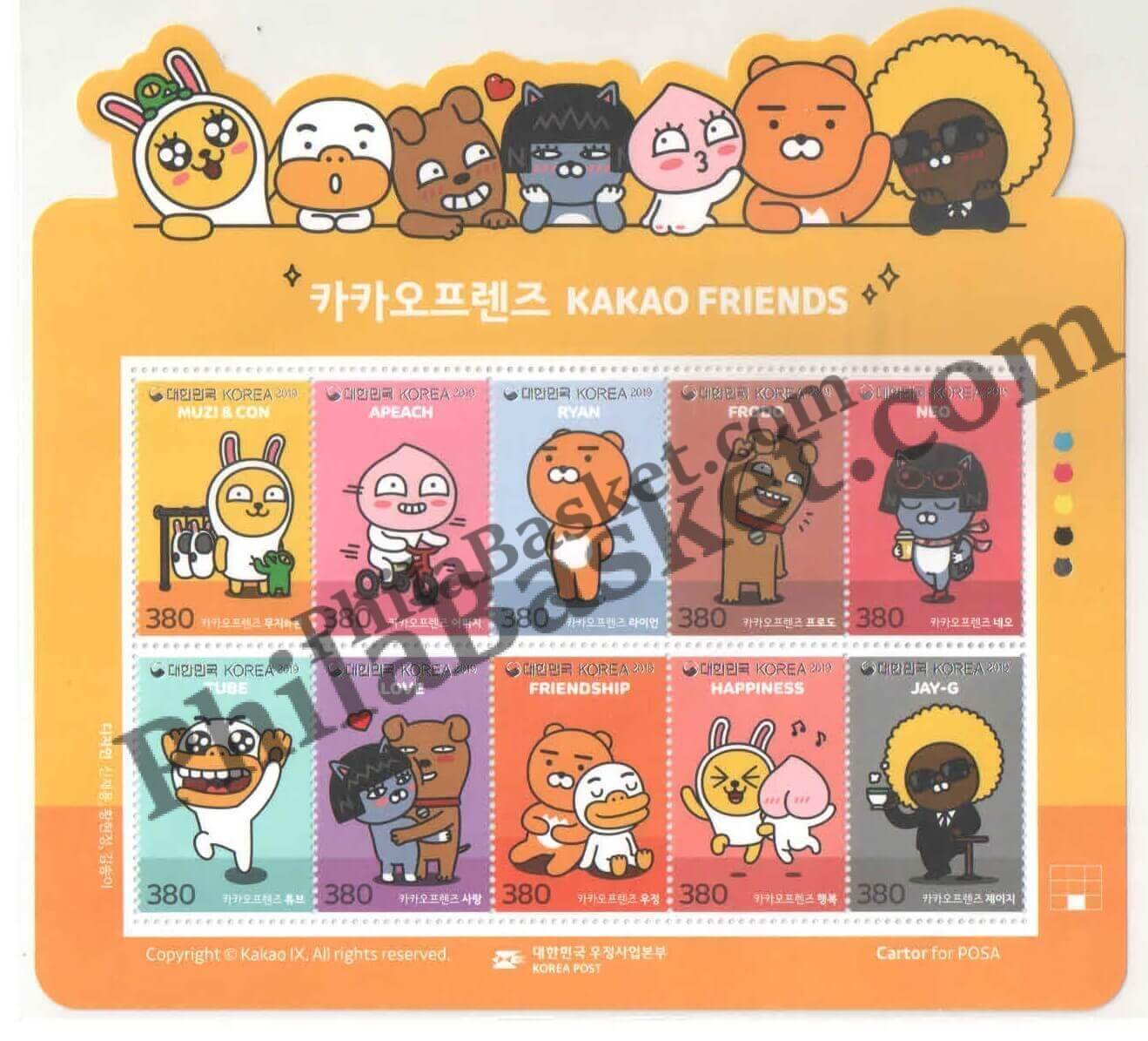 #FI90 - Kakao Friends 10v Miniature Sheet with brochure - Miniature Sheet - South Korea - 04 Jun 2019