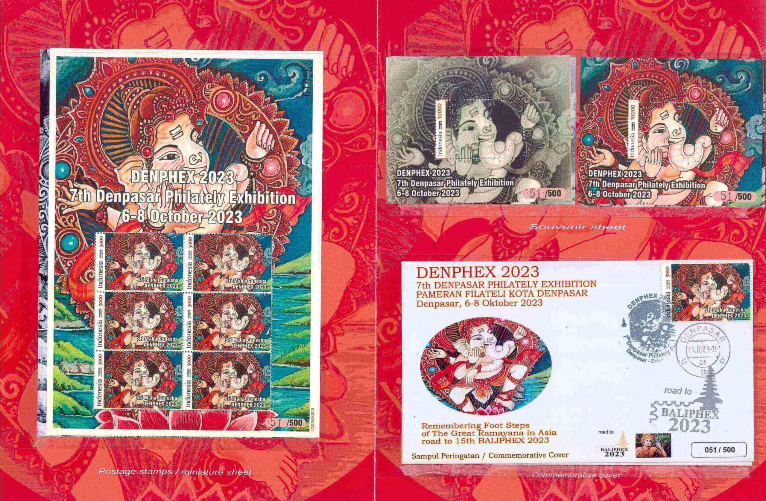 #FI93 - The Great Ramayana Rare Complete set (7 Sheet,4 MS, 7 FDC,6 Postcards) - Miniature on FDC - Indonesia - 23 Nov 2023