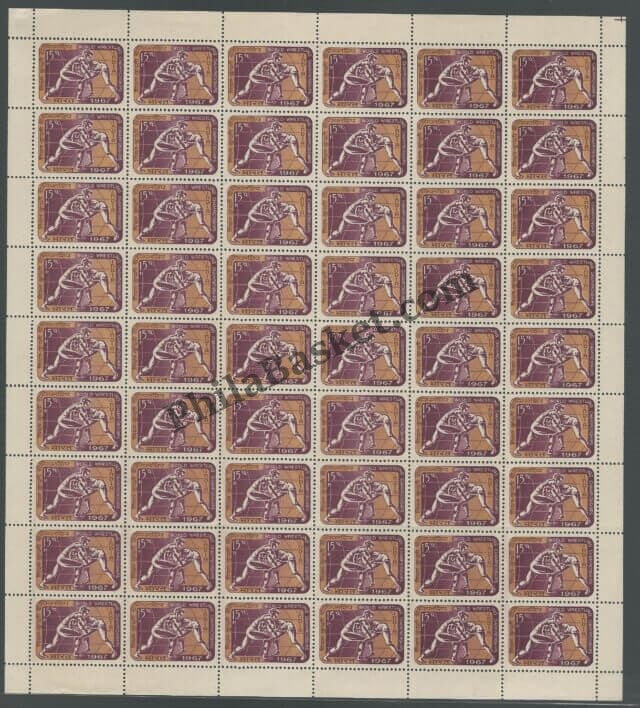 #FS133-World Wrestling Championship- FullSheet  India MNH - 1967