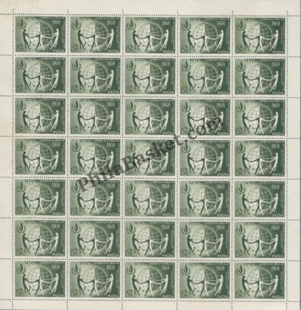 #FS137-International Year for Human Rights- FullSheet  India MNH - 1968