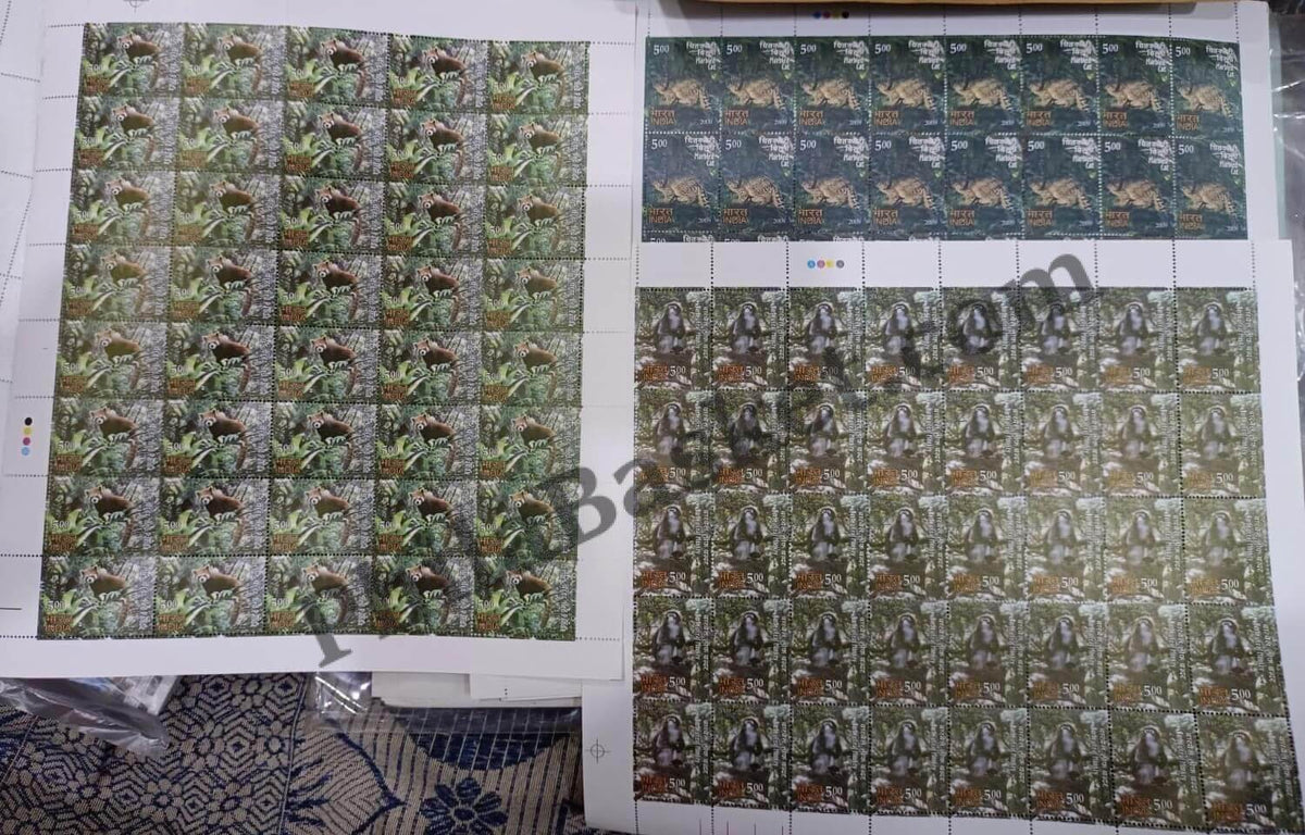 #FS1500-Rare Fauna of the North East- FullSheet (Set of 3) India MNH - 2009