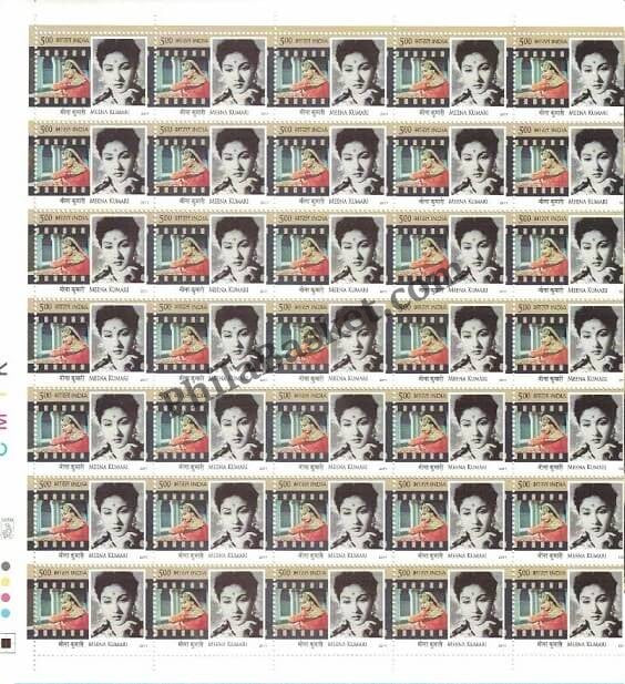 #FS1599-Legendary Heroines of Indian Cinema - Meena Kumari, Nutan,Leela,Savitri ,Kanan,Devika- FullSheet (Set of 6) India MNH - 2011