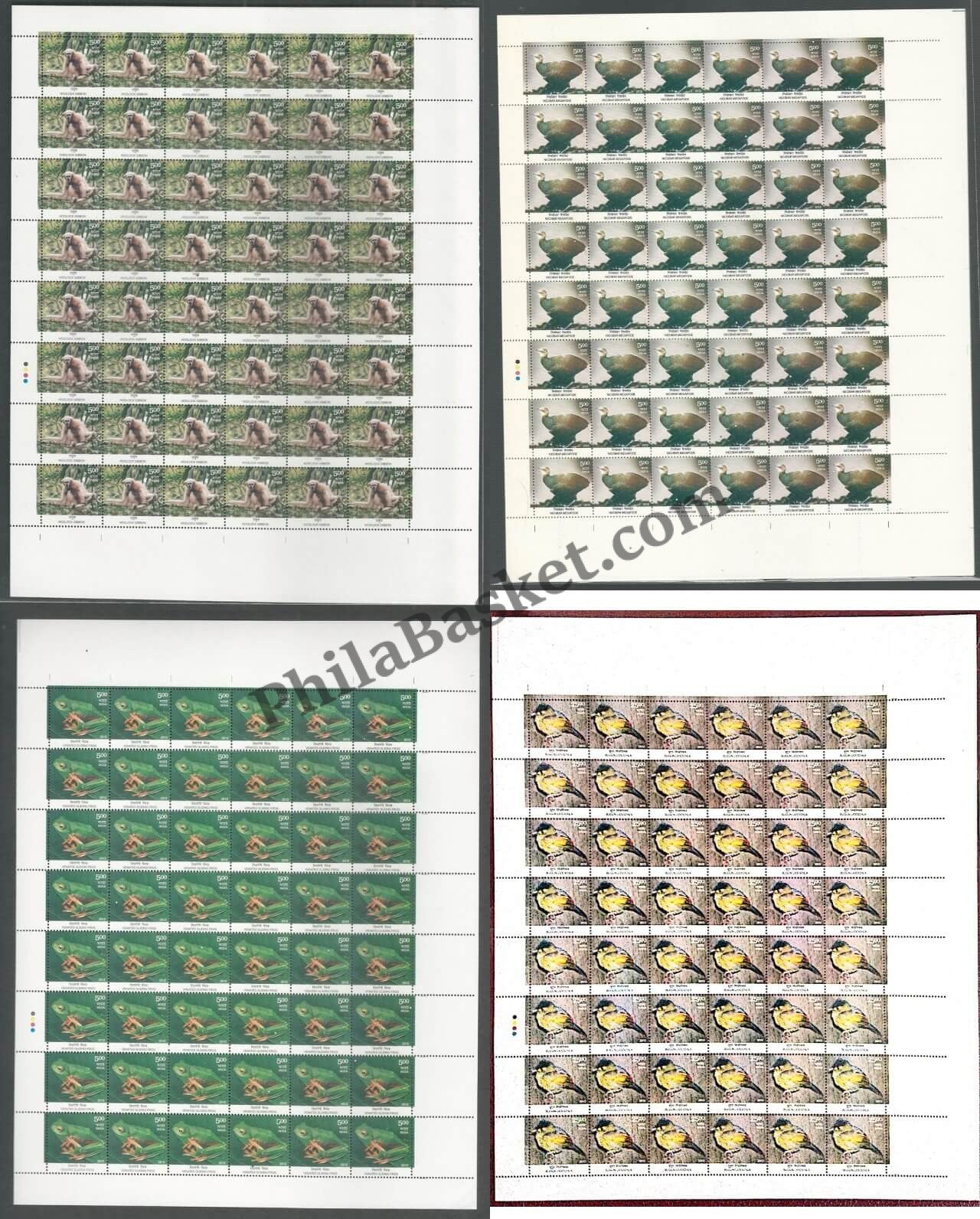 #FS1656-Endemic Species of Biodiversity Hotspots- FullSheet (Set of 4) India MNH - 2012