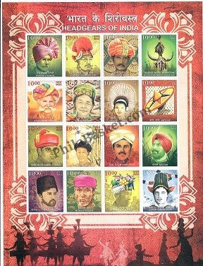#SL130-Headgears of India - Sheetlet Form- FullSheet India MNH - 2017