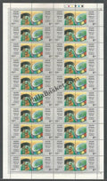 #FS886-100 years of Cinema - (Cinema Roll Film, Lumiere and Cine Film) Mix Setenant Sheet- FullSheet (Set of 2) India MNH - 1995