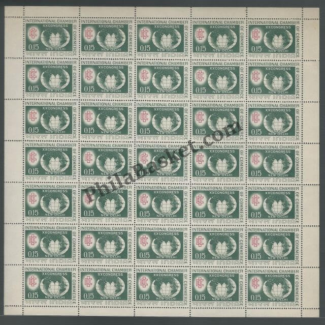 #FS93-International Chamber of Commerce- FullSheet  India MNH - 1965