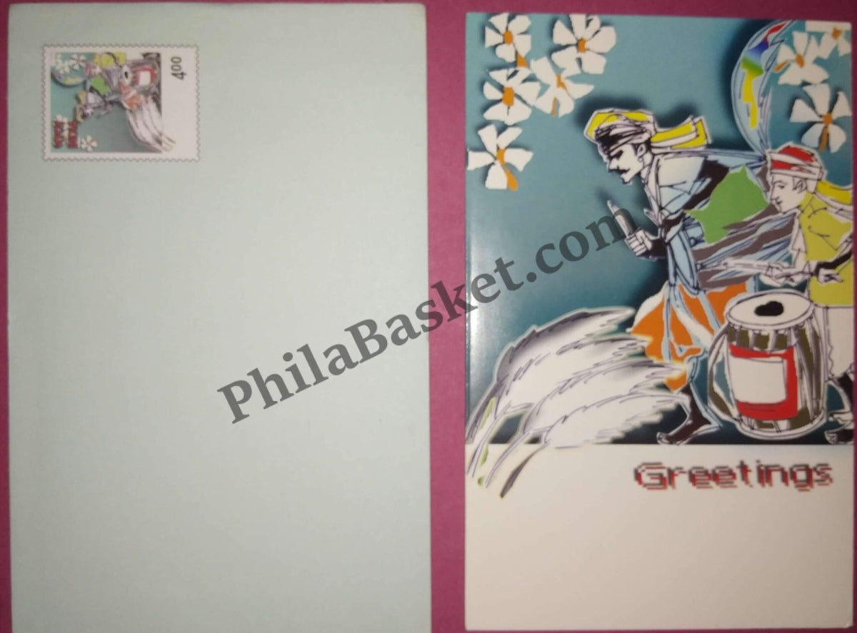 #GS126 - Vijaya Dashmi - 4 Rs Envelop With Card - Dushera - Greeting Card India - 7th Series (2 Cards) - 1 Aug 2001